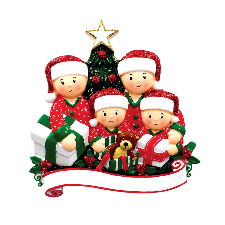 Opening Presents Personalised Tree Decoration