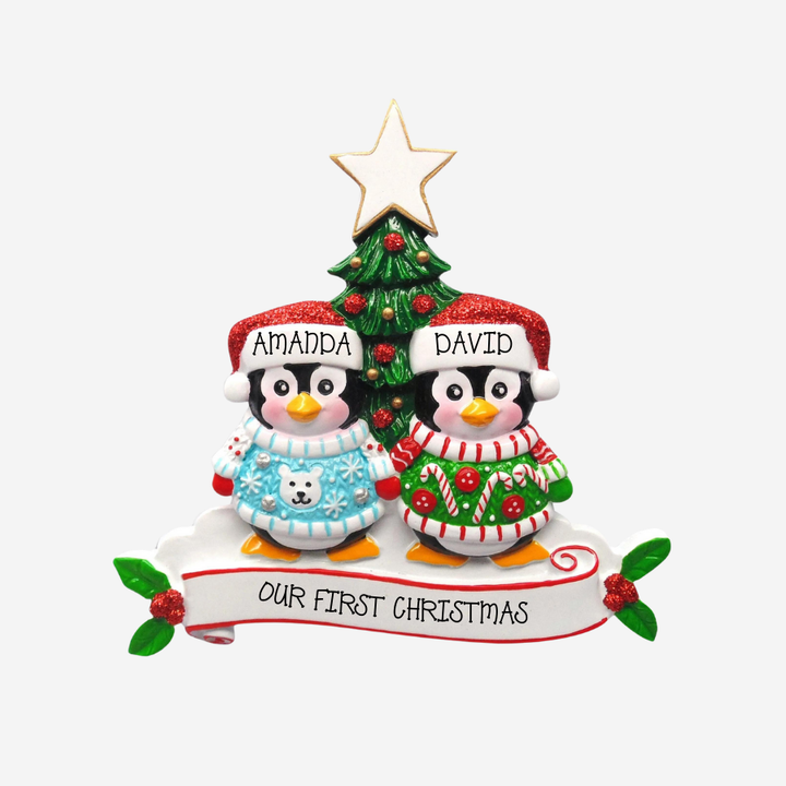 Ugly Sweater Couple Personalised Christmas Decoration