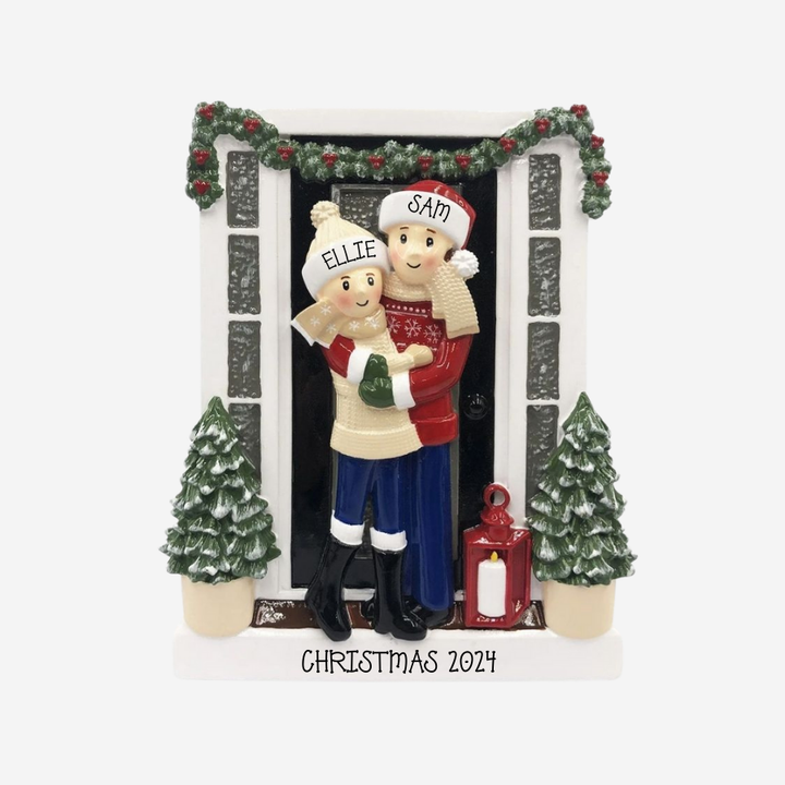 Farm House Family of 2 Personalized Christmas Decoration