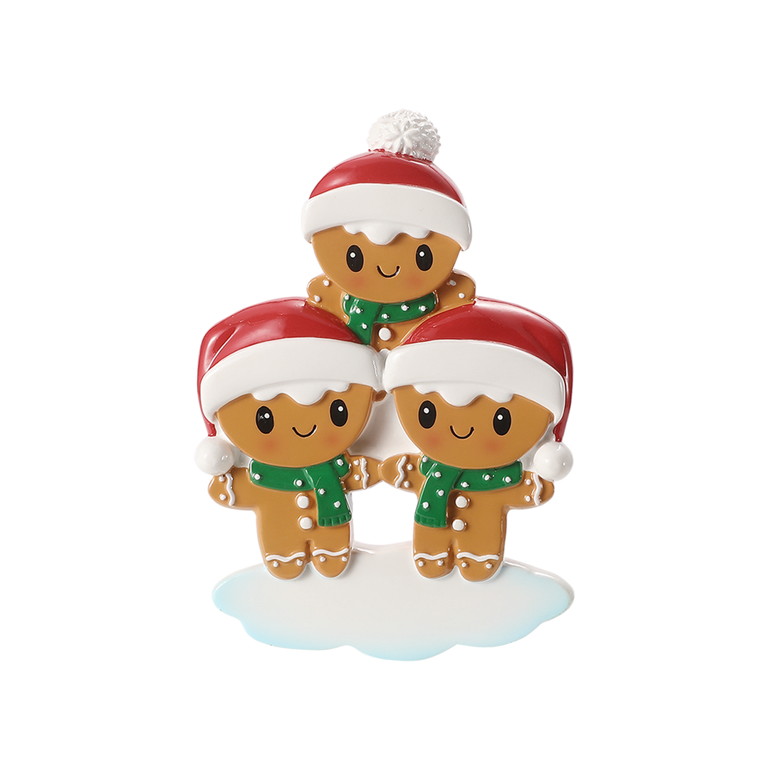 Gingerbread Family Personalised Tree Decoration