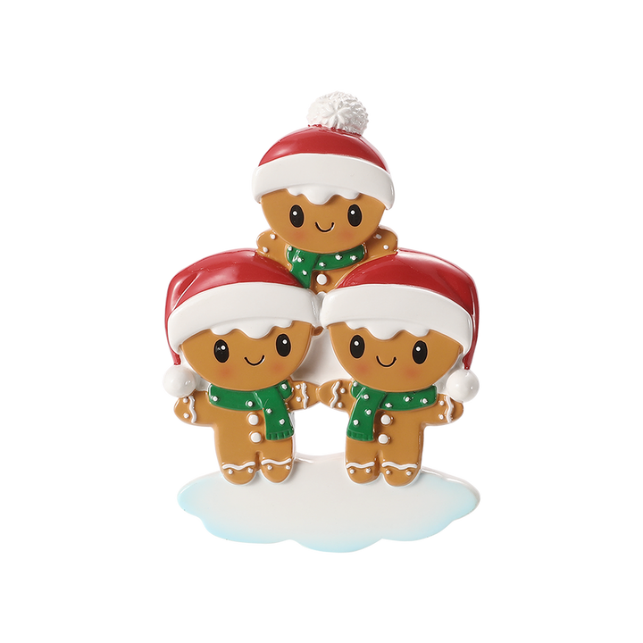 Gingerbread Family Personalised Tree Decoration