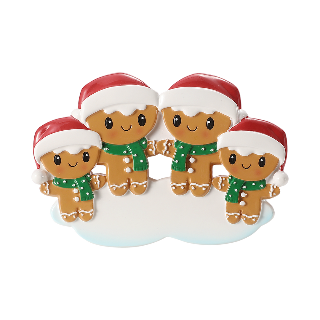 Gingerbread Family Personalised Tree Decoration