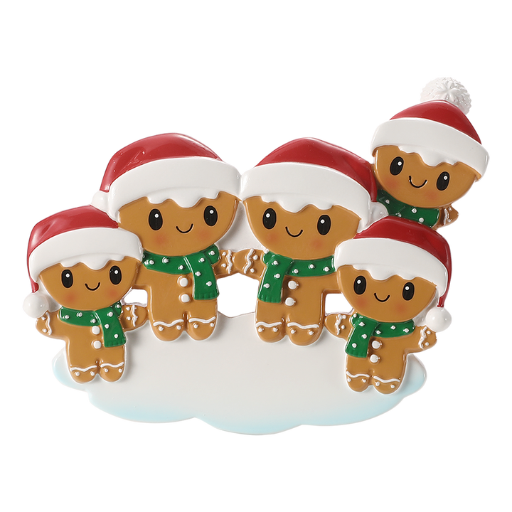 Gingerbread Family Personalised Tree Decoration