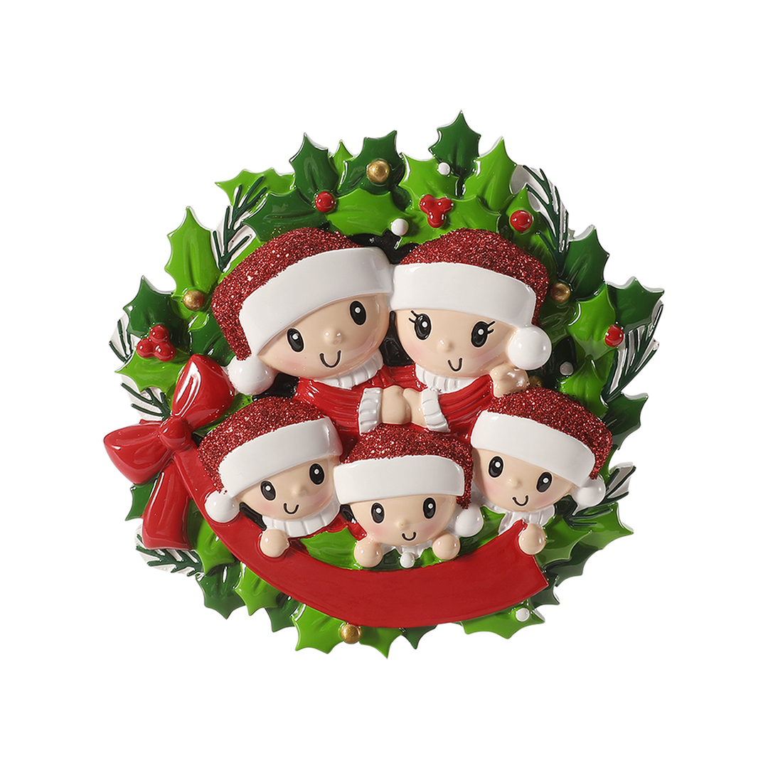 People in Wreath Personalised Tree Decoration