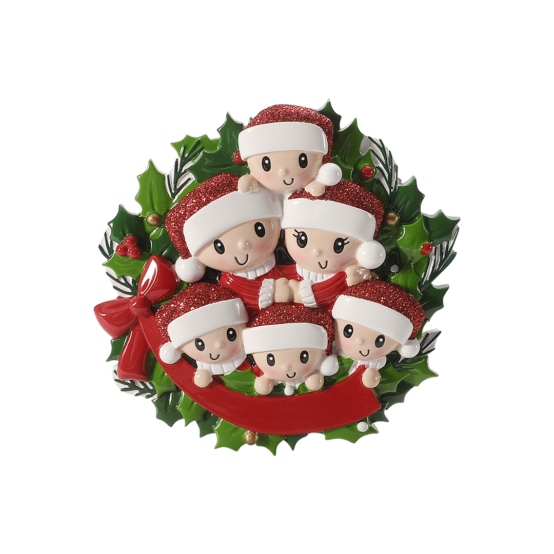 People in Wreath Personalised Tree Decoration
