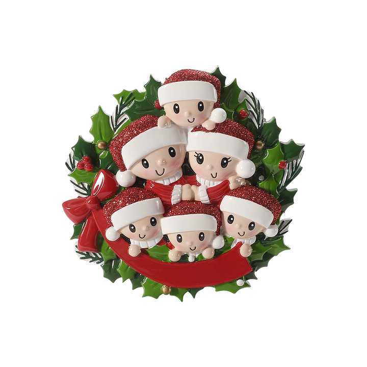 People in Wreath Personalised Tree Decoration