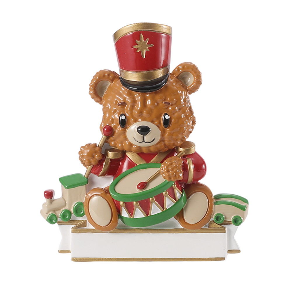 Bear With Drum & Train Personalised Tree Decoration