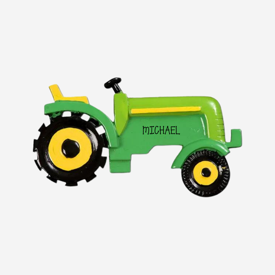 Green Tractor Personalised Christmas Decoration