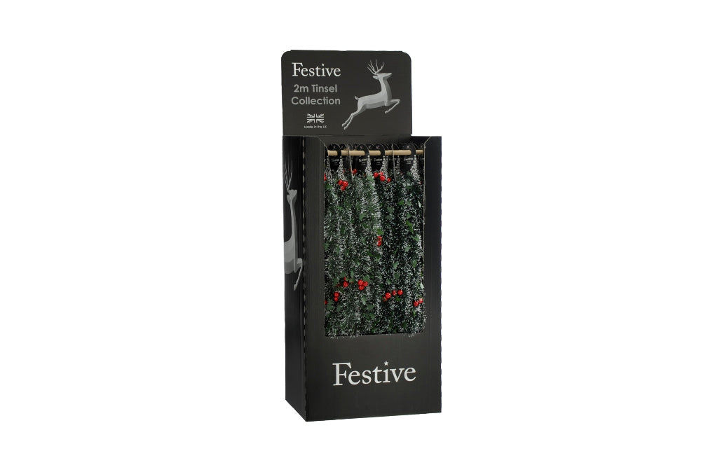 2m Tie Cut Tinsel With  Berries