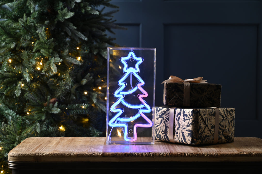 30cm Lit Neon Flex Christmas Tree Sign
