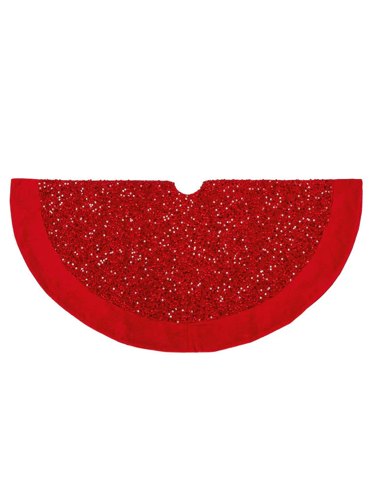 Red Sequin Tree Skirt - 90cm | 3ft