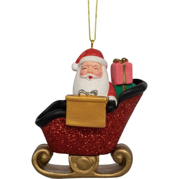 Santa In Sleigh Personalised Tree Decoration