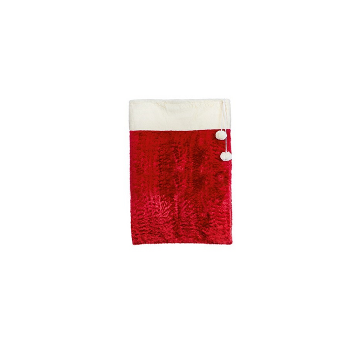 Sack With White Trim & Pom Poms