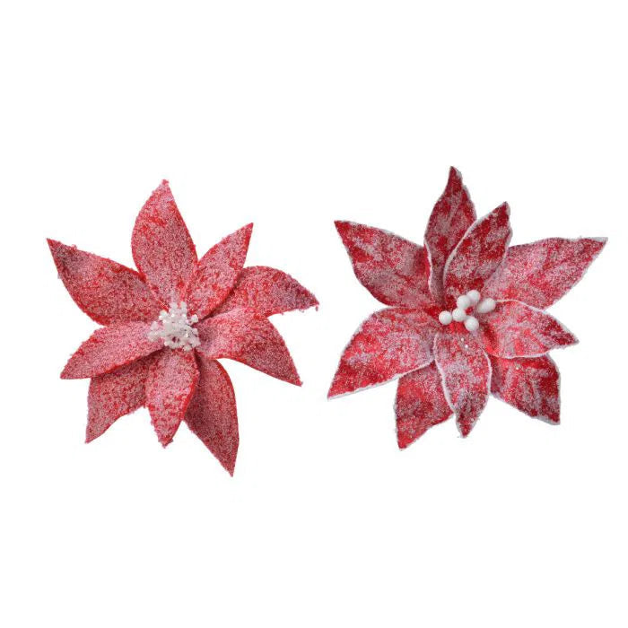 29cm Poinsettia On Clip