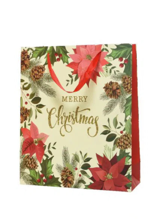 42cm Gift Bag Poinsettia