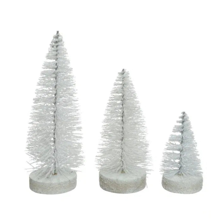 Brush Mini Glitter Trees Set Of 3