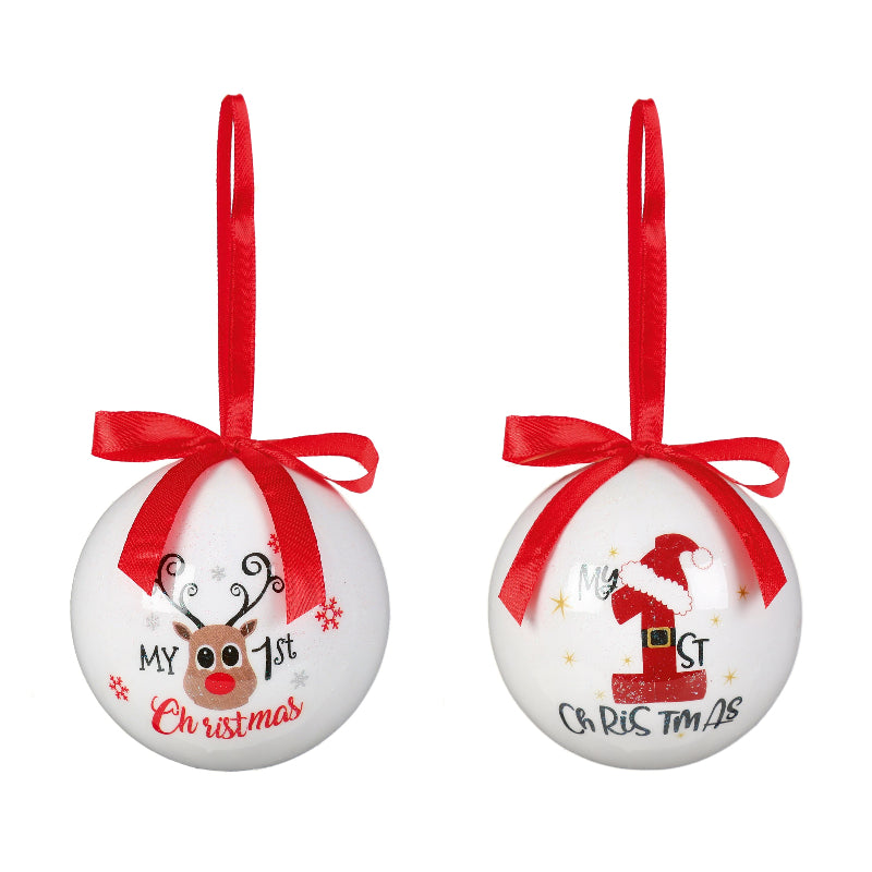 7.5cm My 1st Christmas Decoupage Bauble