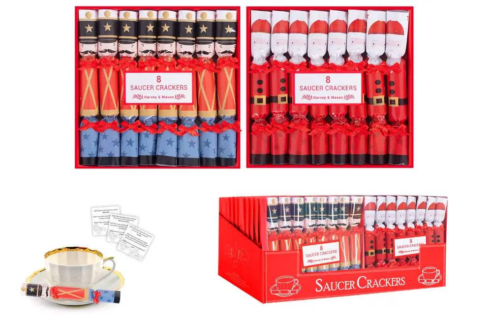 Mini Christmas Saucer Crackers (Pack of 8)