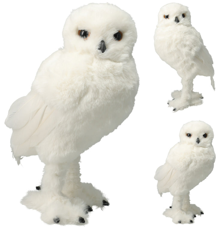 31cm Standing White Owl