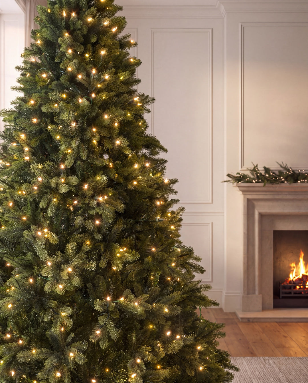7.5ft Oakley Fir Pre Lit Christmas Tree - close up in a room