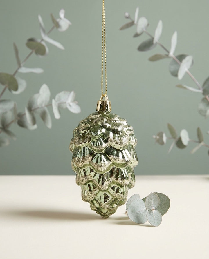 Pinecone On Wire Shatterproof 2asst gold