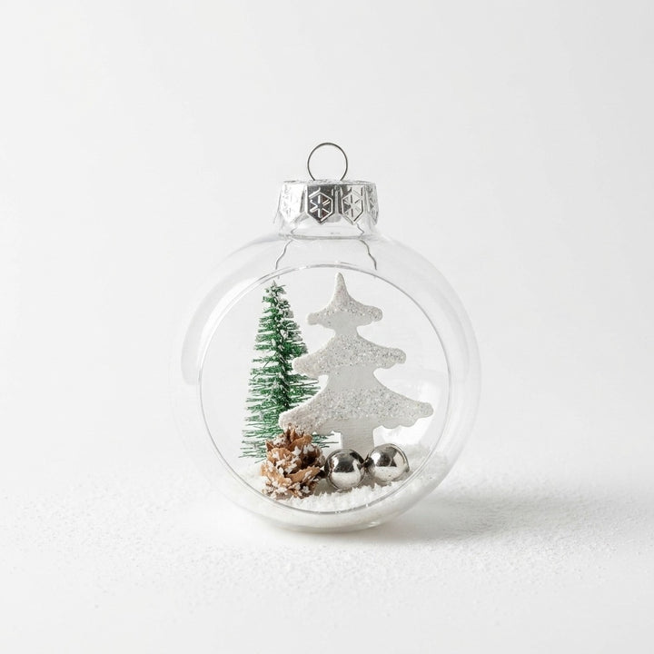 8cm Transparent Bauble With Scene Inside