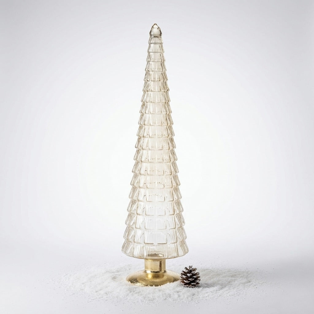 34cm Glass Tree - Green