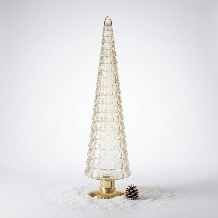 34cm Glass Tree - Green