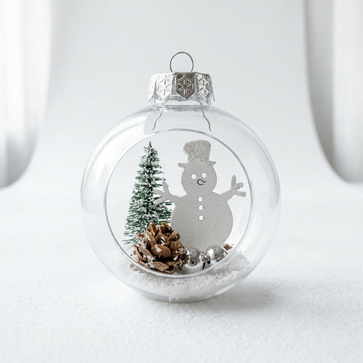 8cm Transparent Bauble With Scene Inside