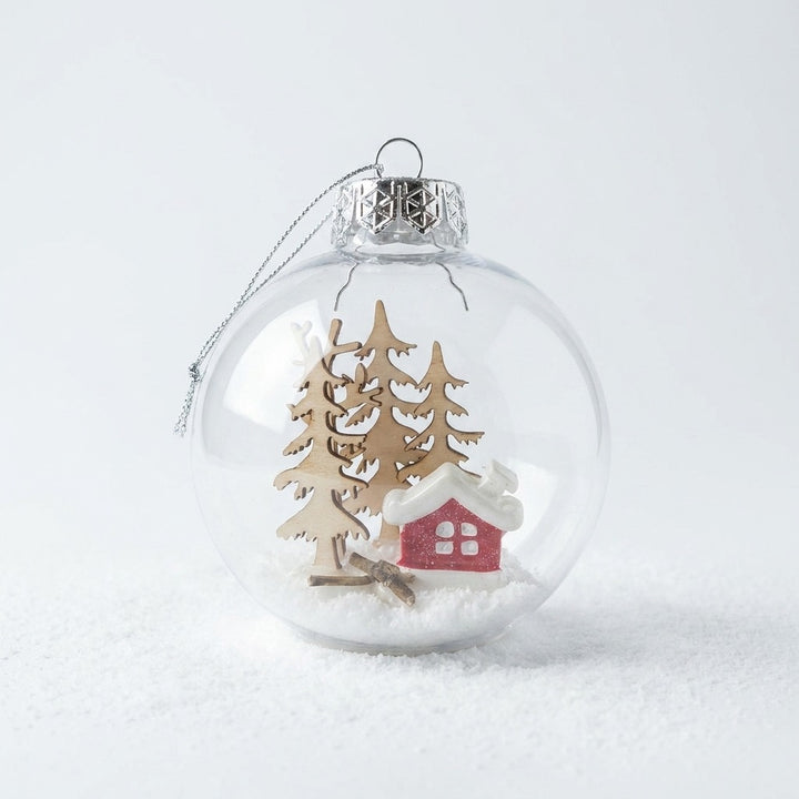 8cm Transparent Bauble With Scene Inside