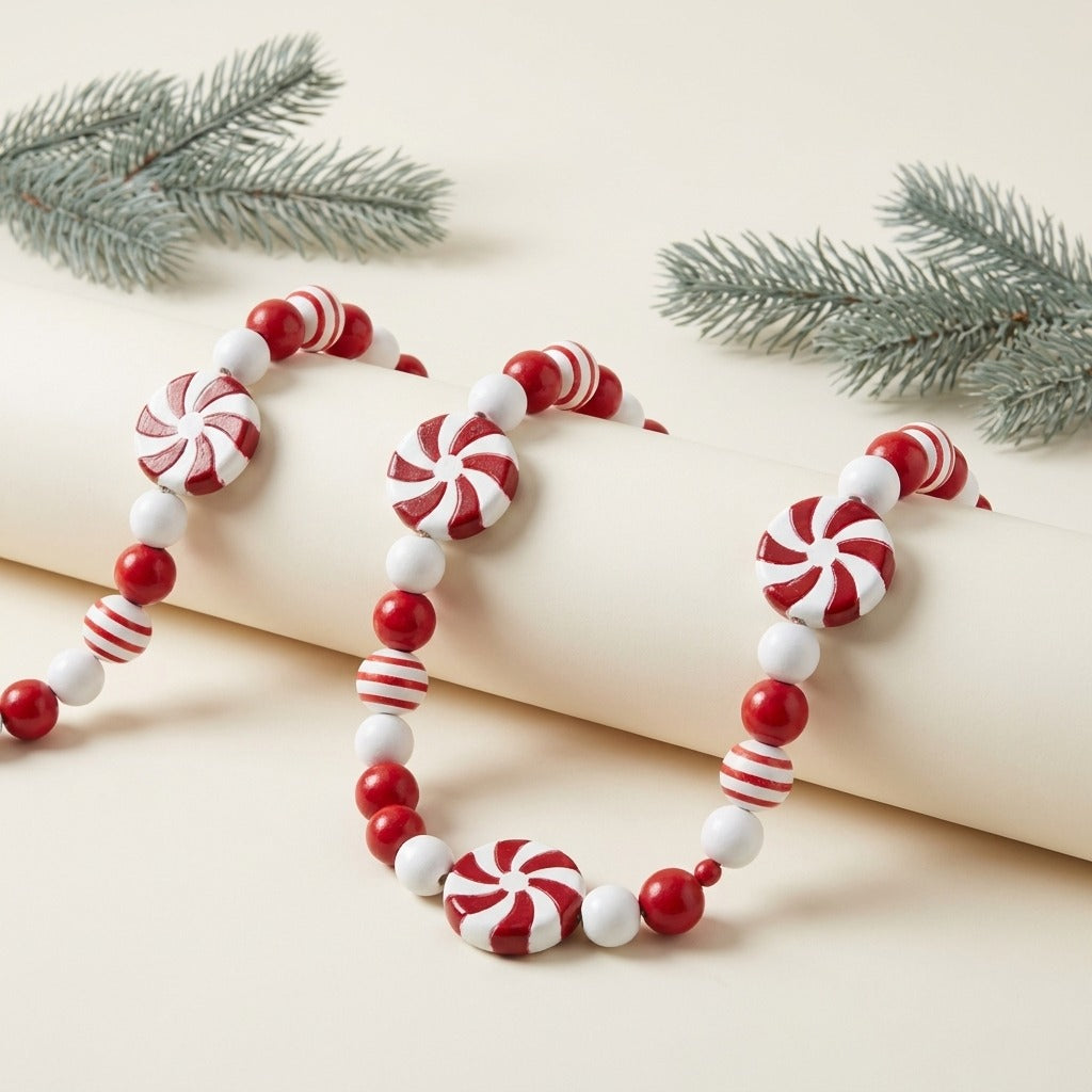 4.7ft Bead Garland - Red