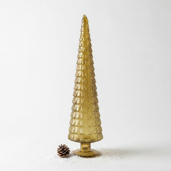 34cm Glass Tree - Green