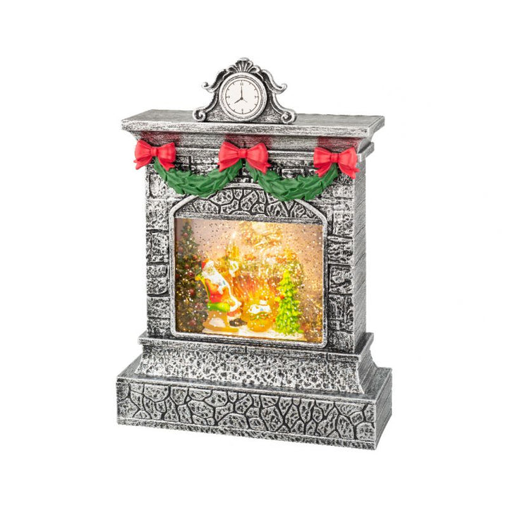 Plastic Christmas Fireplace Decoration With Led Flame