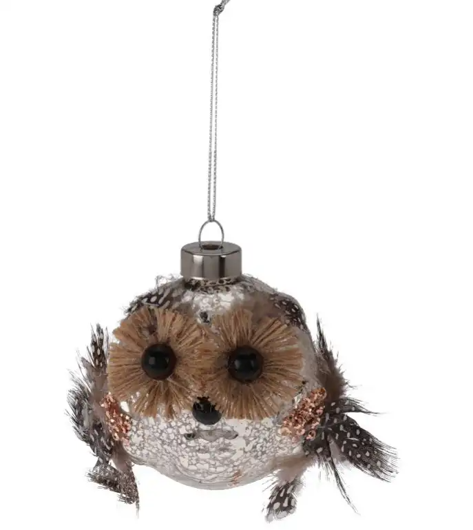 8cm Glass Owl Bauble