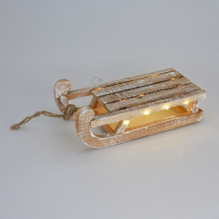 Wooden Sleigh W/ LED