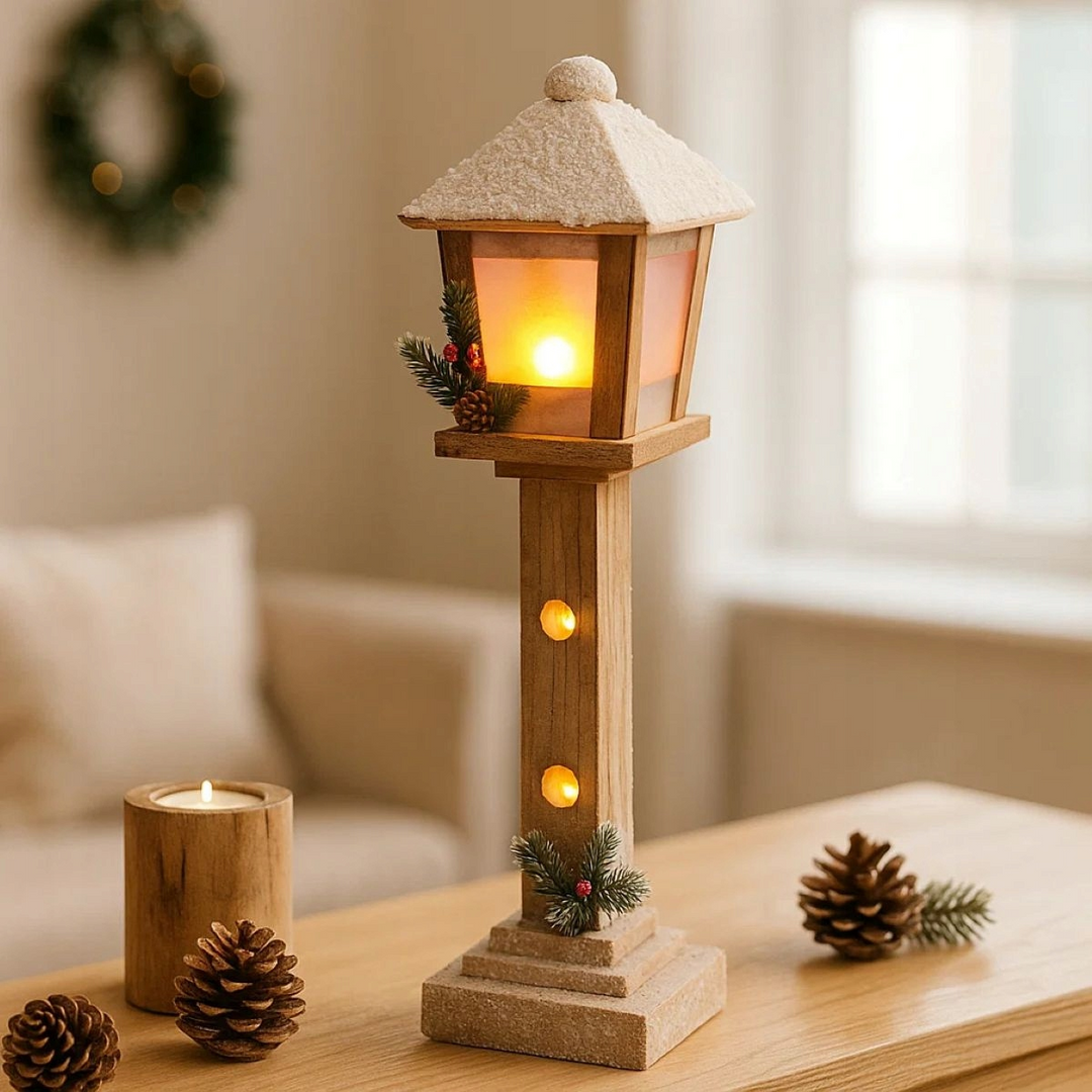 52cm Wooden Streetlamp W/ LED