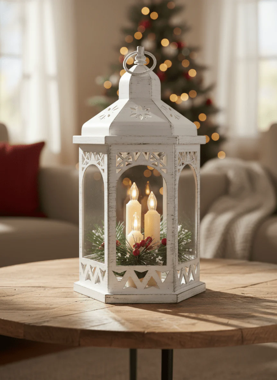 32.5cm Lantern W/ 3 LED Candles