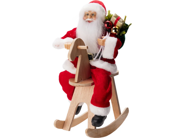 35cm Santa On Rocking Horse