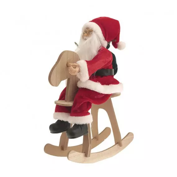 35cm Santa On Rocking Horse