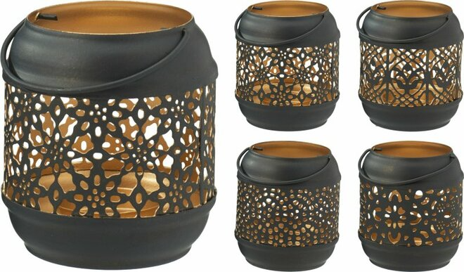 8cm Tealight Lantern - Black