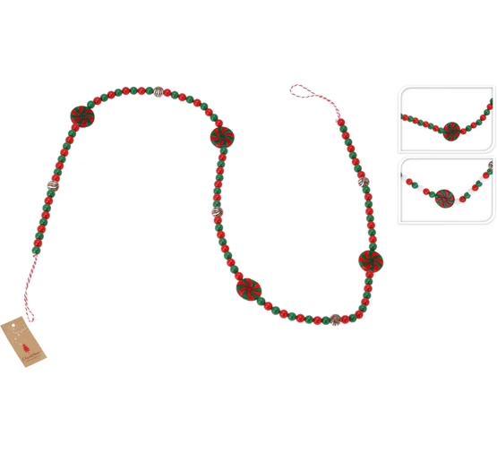 4.7ft Bead Garland - Red