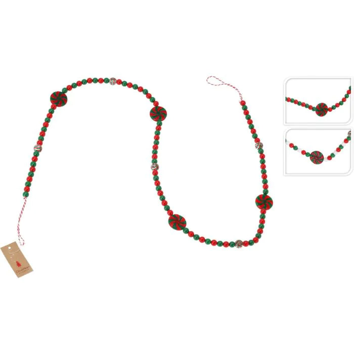 4.7ft Bead Garland - Red