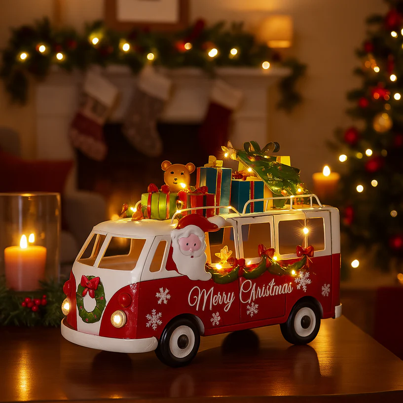 Santa In Christmas Bus