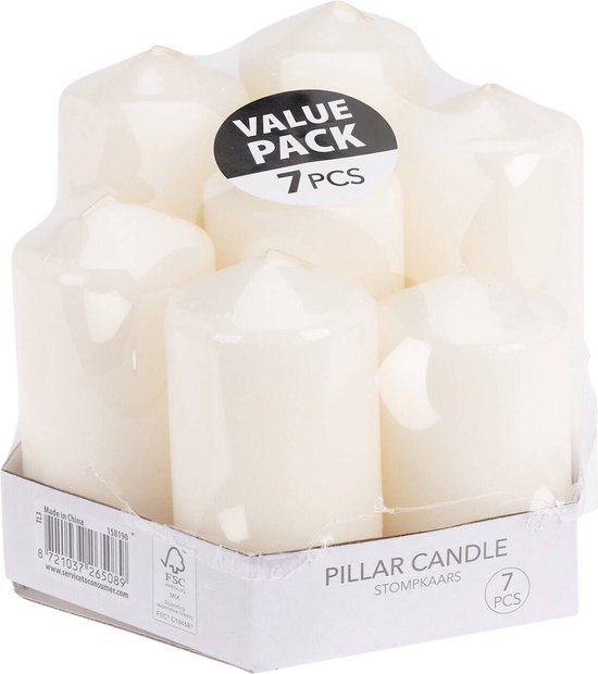 Pillar Candle Assorted Sizes (Set of 7)