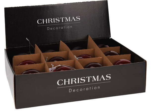 8cm Glass Bauble - Red