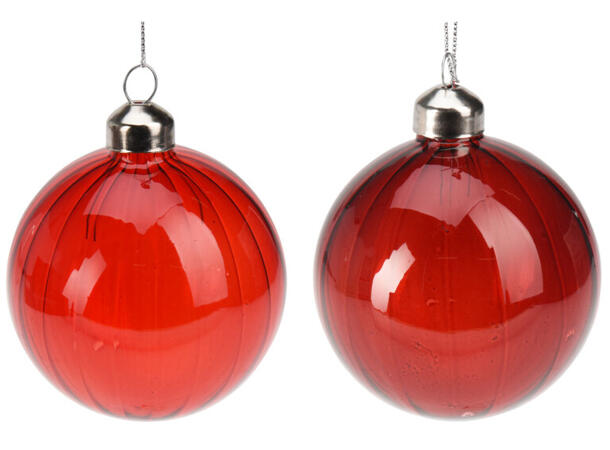 8cm Glass Bauble - Red