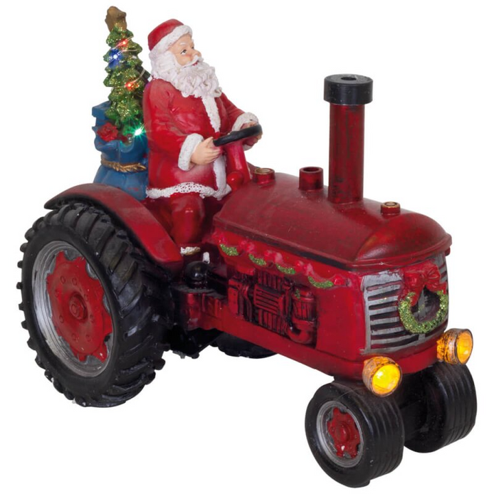 28cm Santa On Tractor
