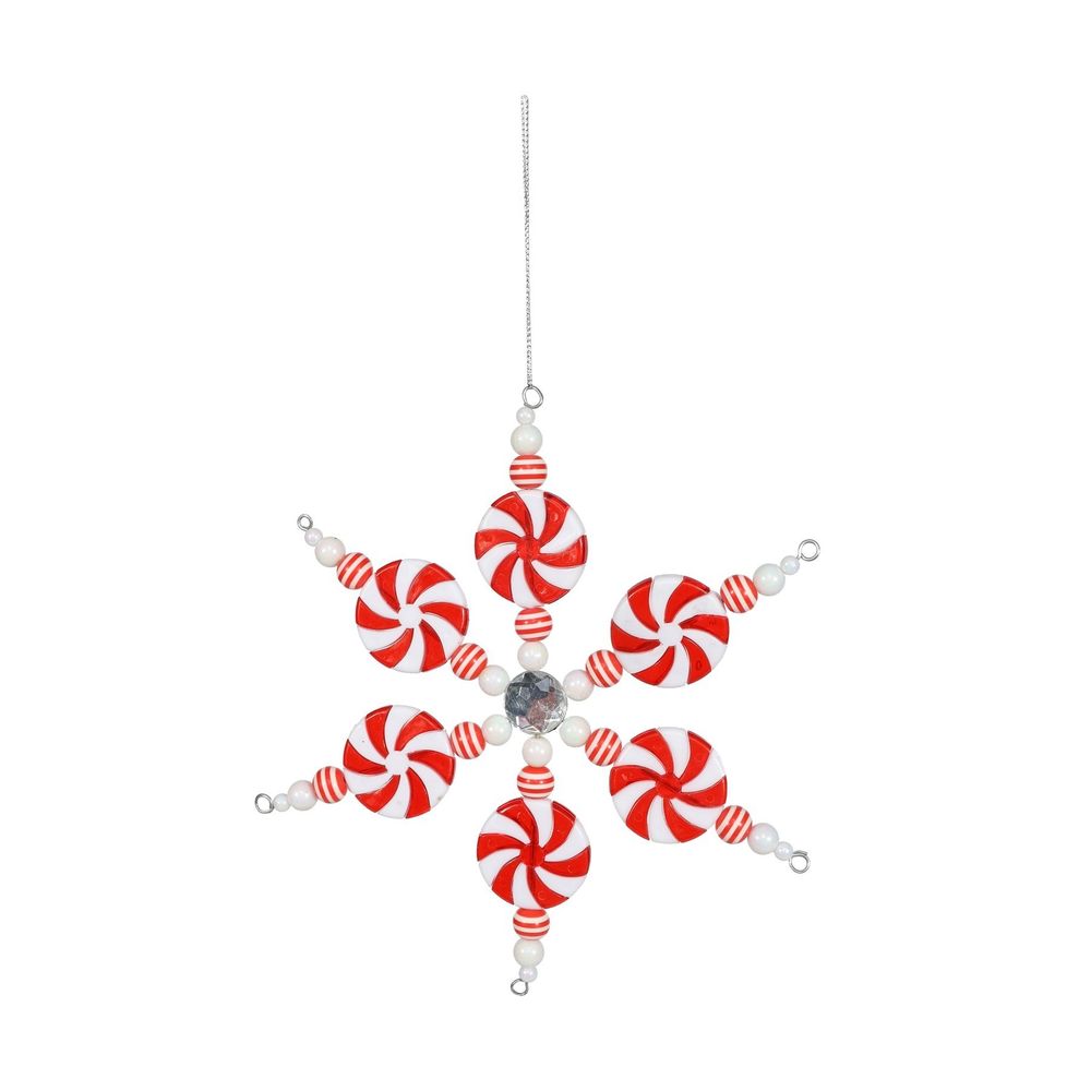 Candy Cane Snowflake Red/White 20cm