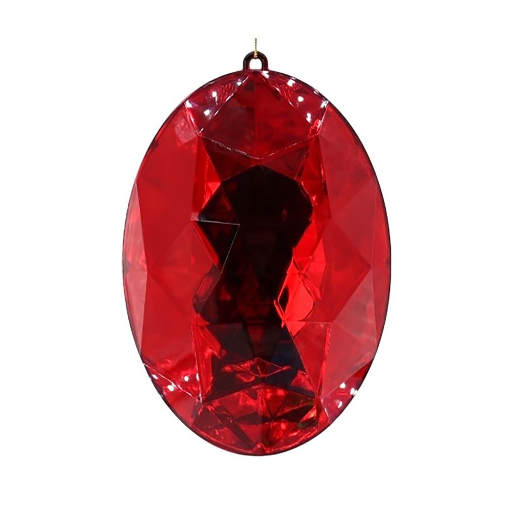 Diamond Round Hanging Decoration Red 24cm
