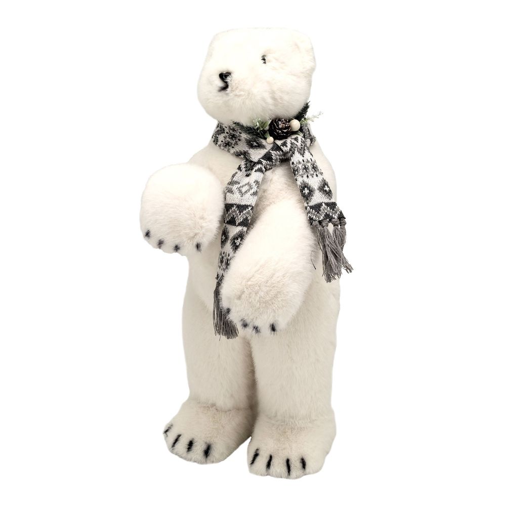 Standing Polar Bear with Scarf 56cm